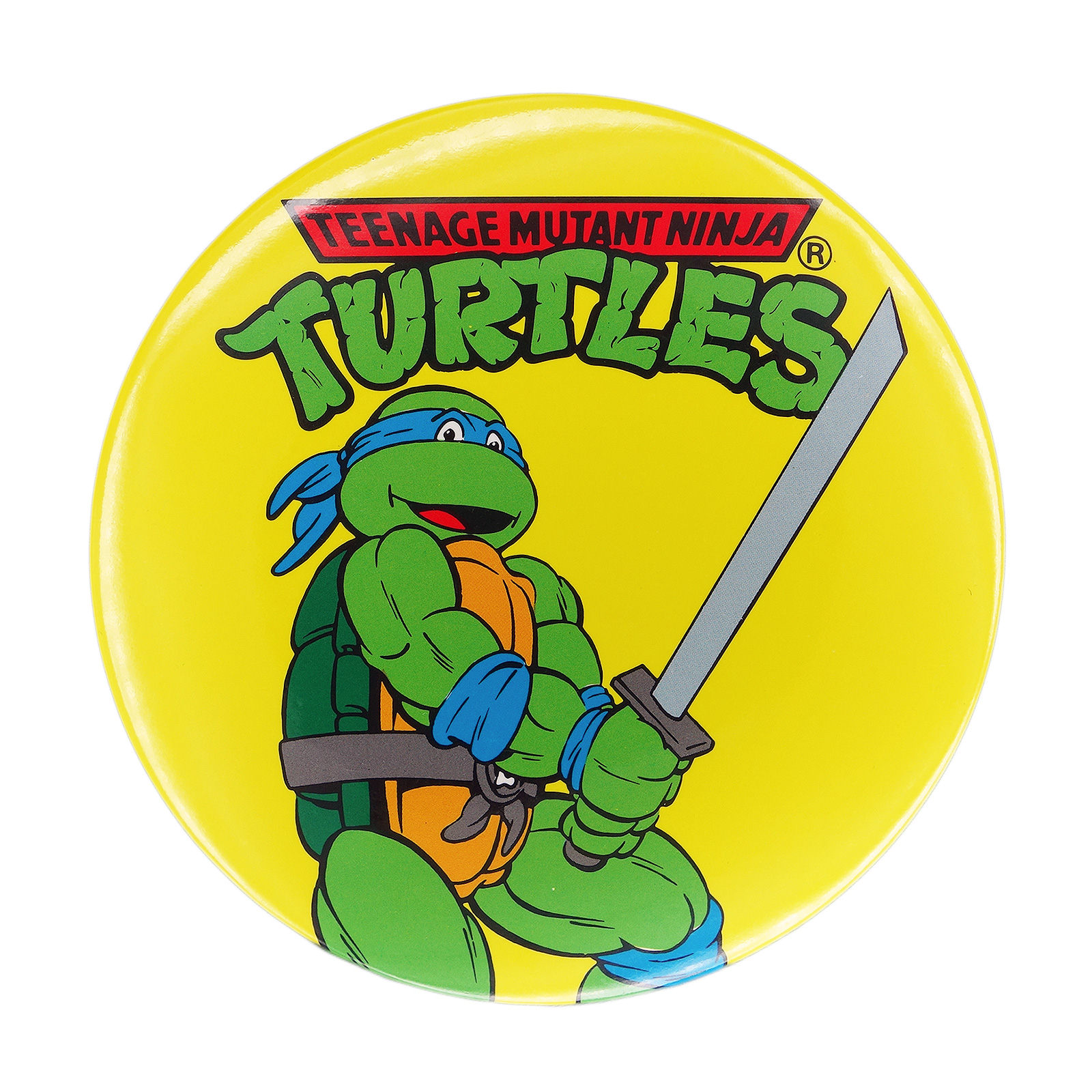 ミュータントタートルズ レオナルド ドでか 缶バッジ バッチ スタンド付き 1990