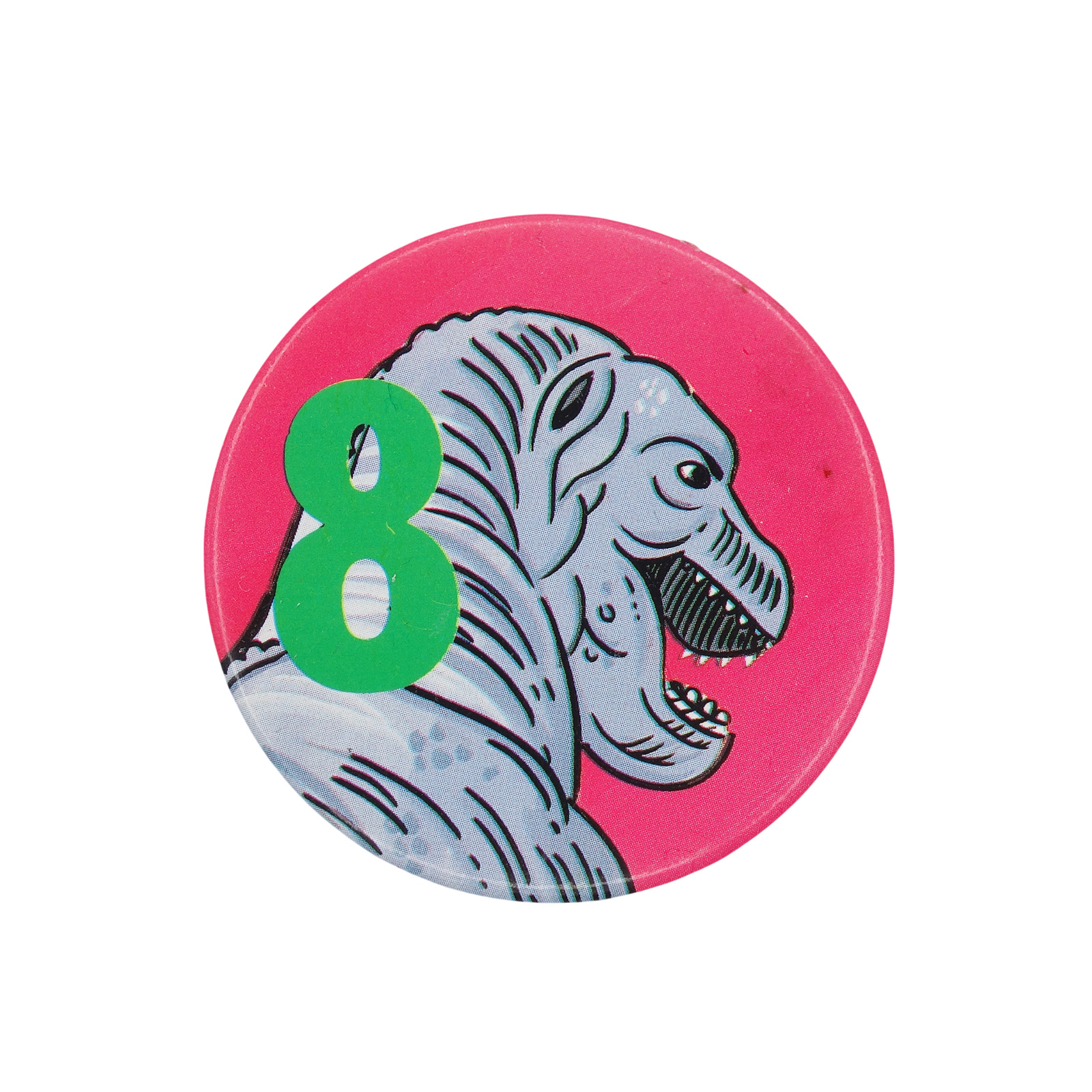 数字 8 恐竜 缶バッジ バッチ 8歳