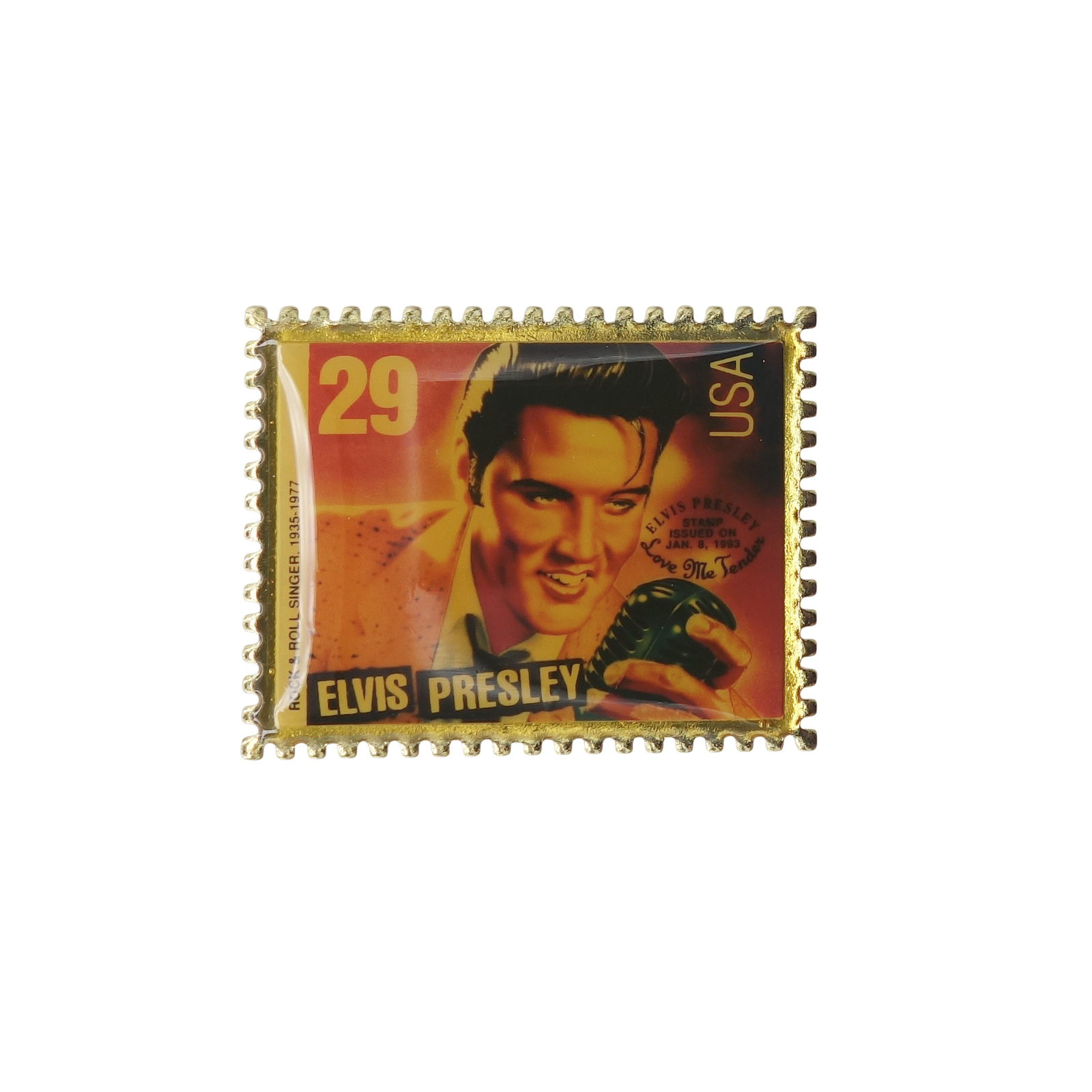 ELVIS PRESLEY エルヴィス・プレスリー USA 29c 切手型 ピンズ