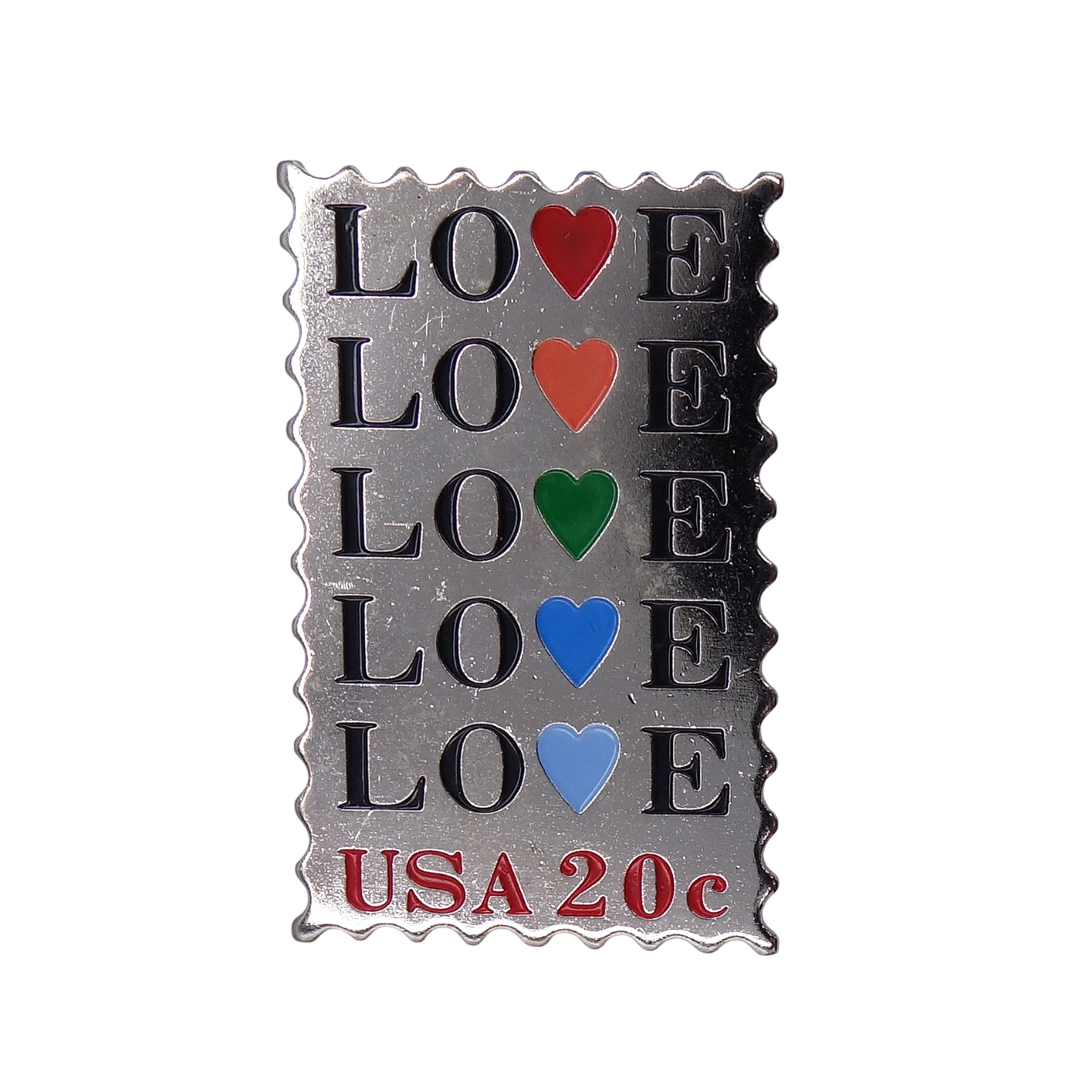LOVE USA 20c 切手型 ピンズ