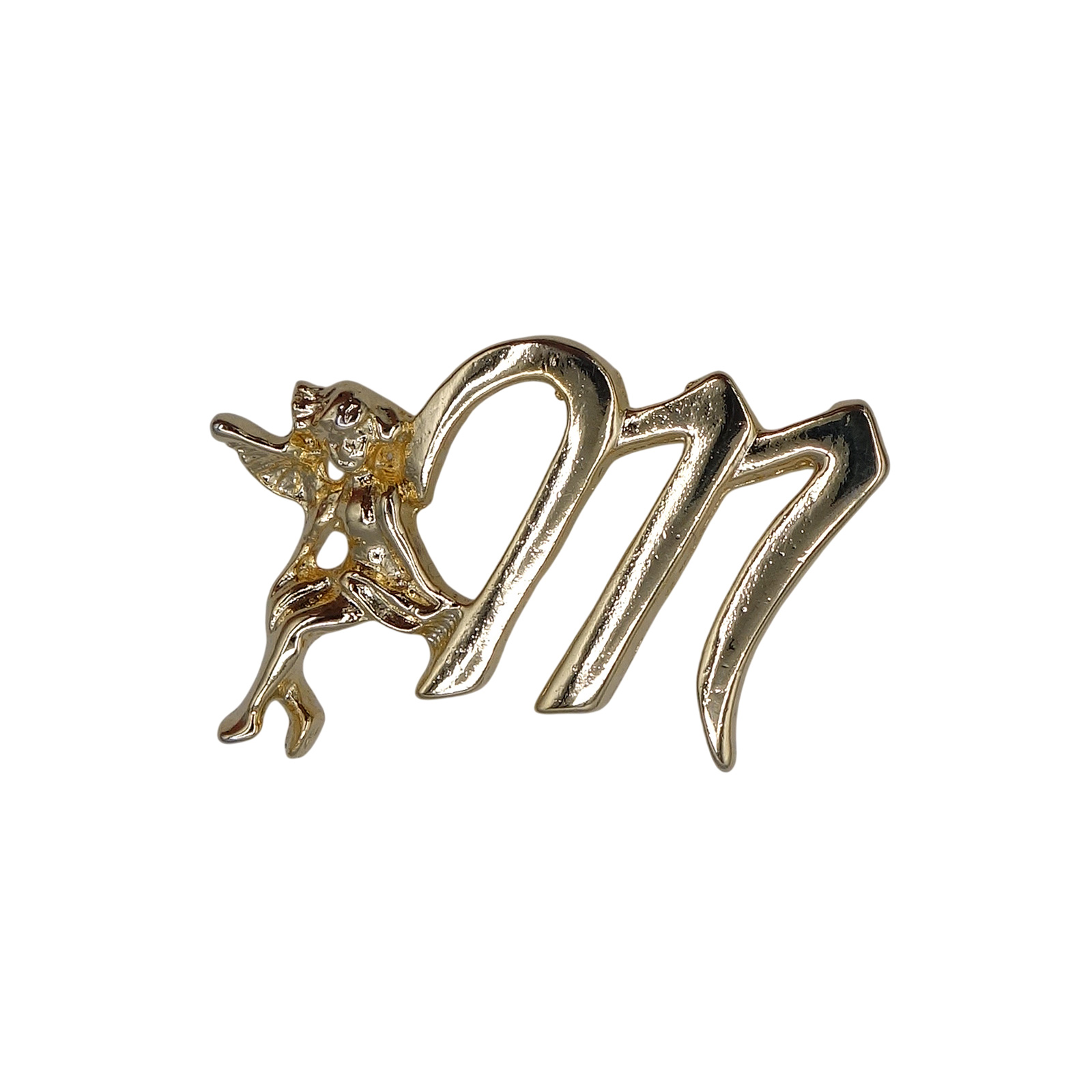 妖精 アルファベット M ピンズ 金色 フェアリー