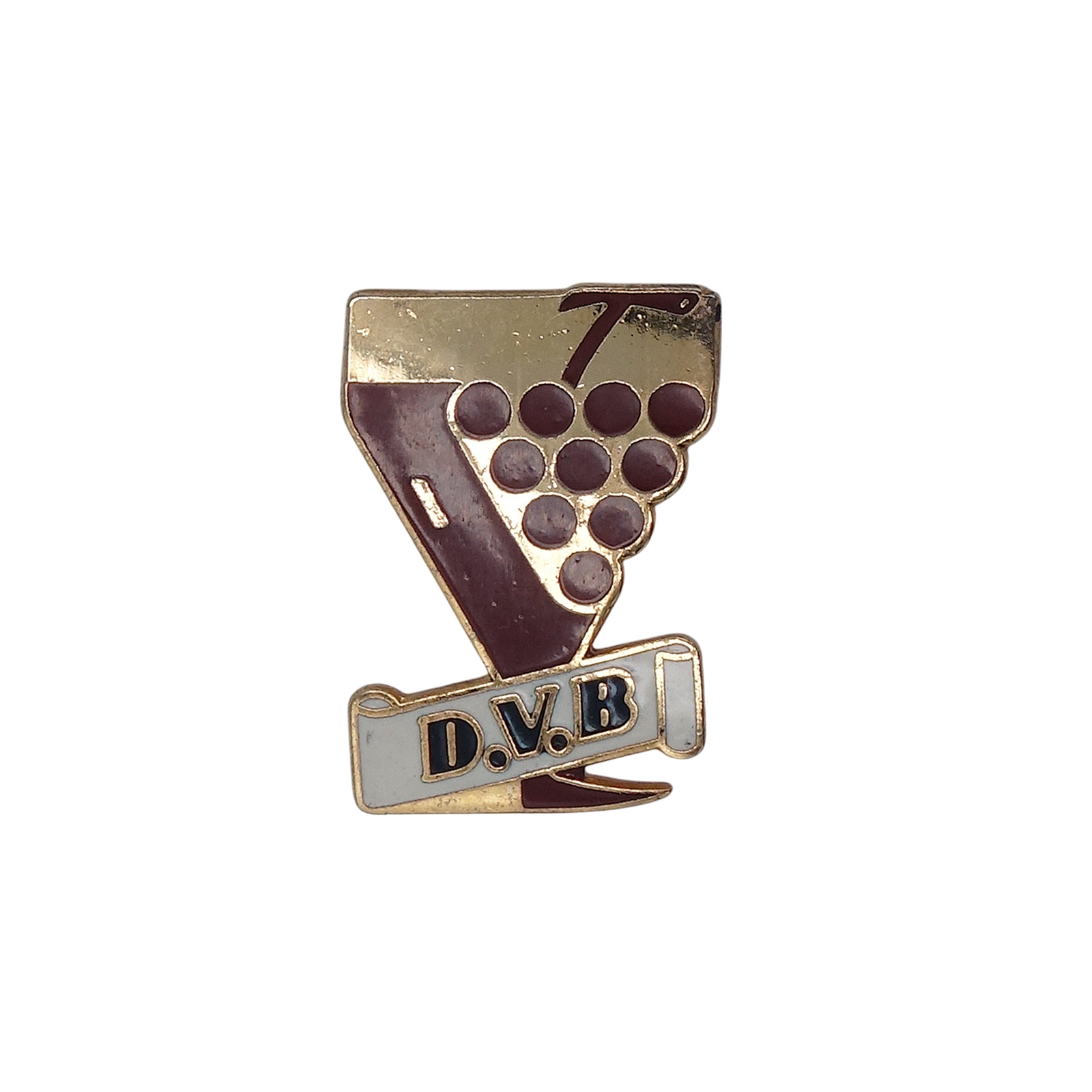 D.V.B ワイングラスと葡萄 ピンズ 酒