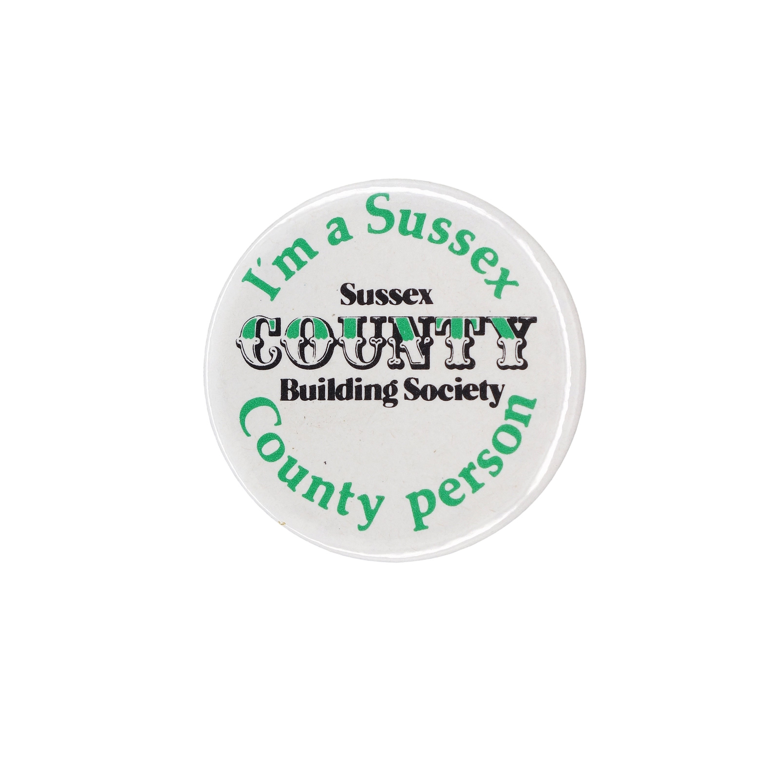 Sussex COUNTY Building Society 缶バッジ バッチ