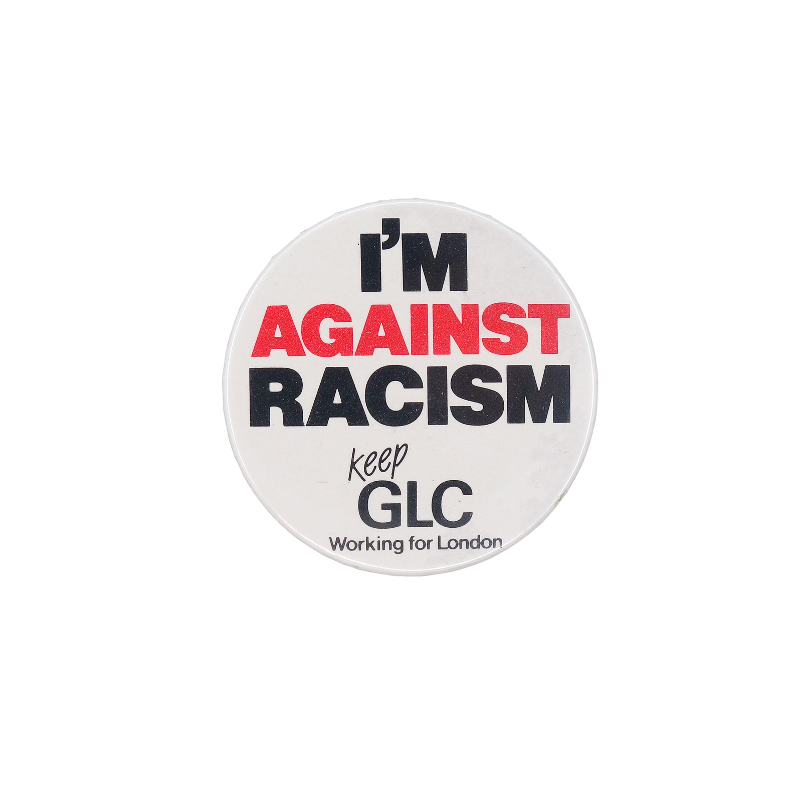GLC グレーター・ロンドン・カウンシル I'M AGAINST RACISM 缶バッジ バッチ