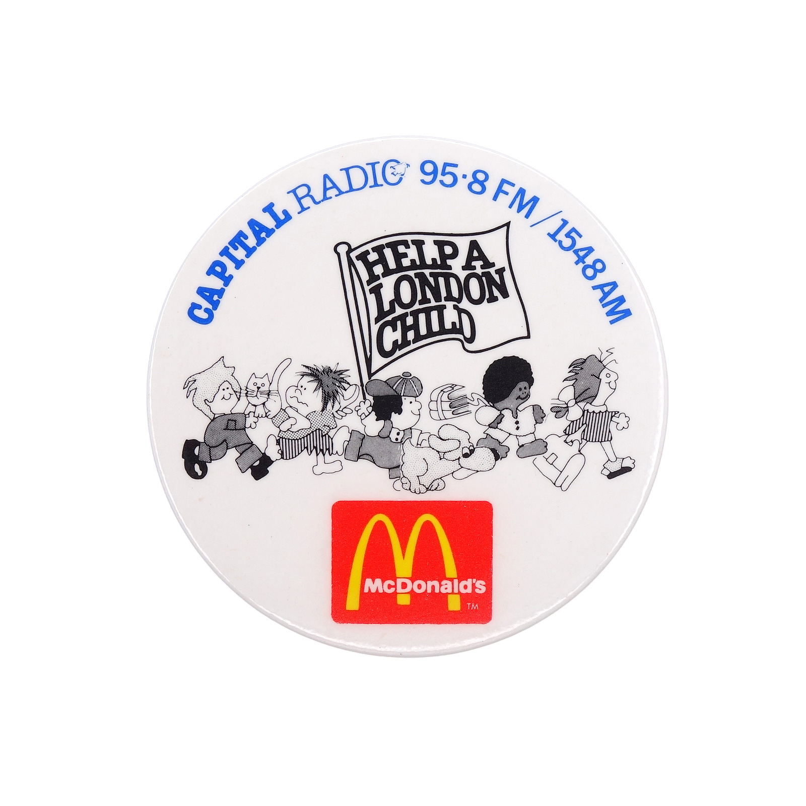 マクドナルド × キャピタル・ラジオ HELP A LONDON CHILD チャリティ 缶バッジ